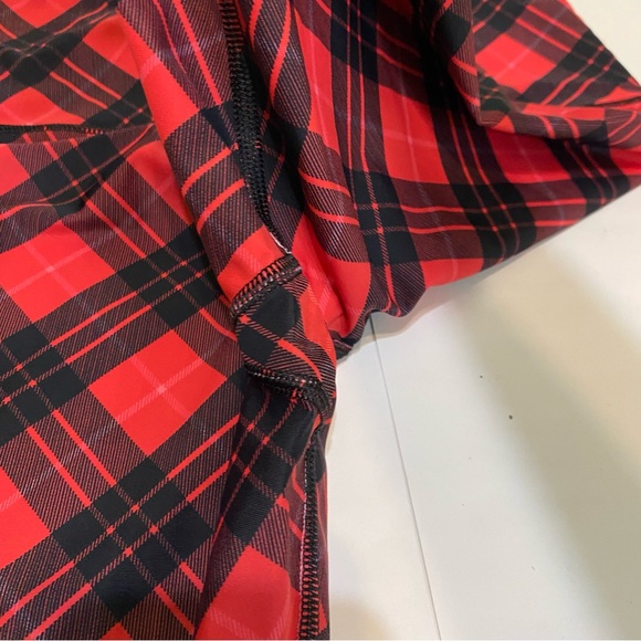 64. Victoria Sports Plaid Red and Black  Leggings - Picture 9 of 9